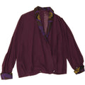 VINTAGE Womens Double Breasted Blazer Jacket UK 14 Medium Maroon Floral Vintage Vintage and Second-Hand Vintage from Messina Hembry 