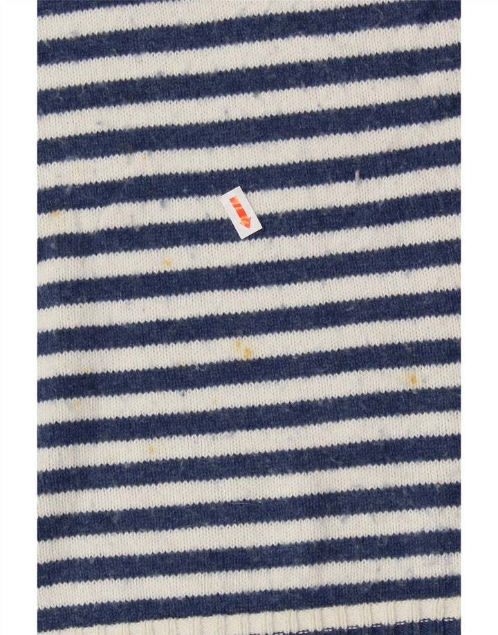WHITE STUFF Womens Turtle Neck Jumper Sweater UK 18 XL Navy Blue Striped