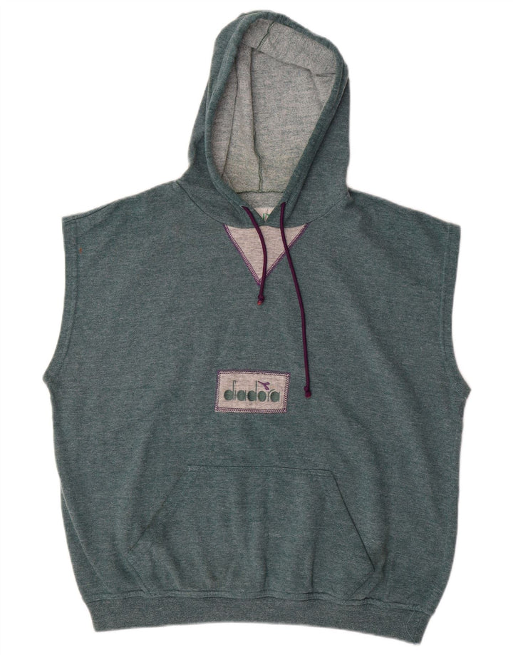 DIADORA Hættetrøje uden ærmer til mænd Stor blå bomuld