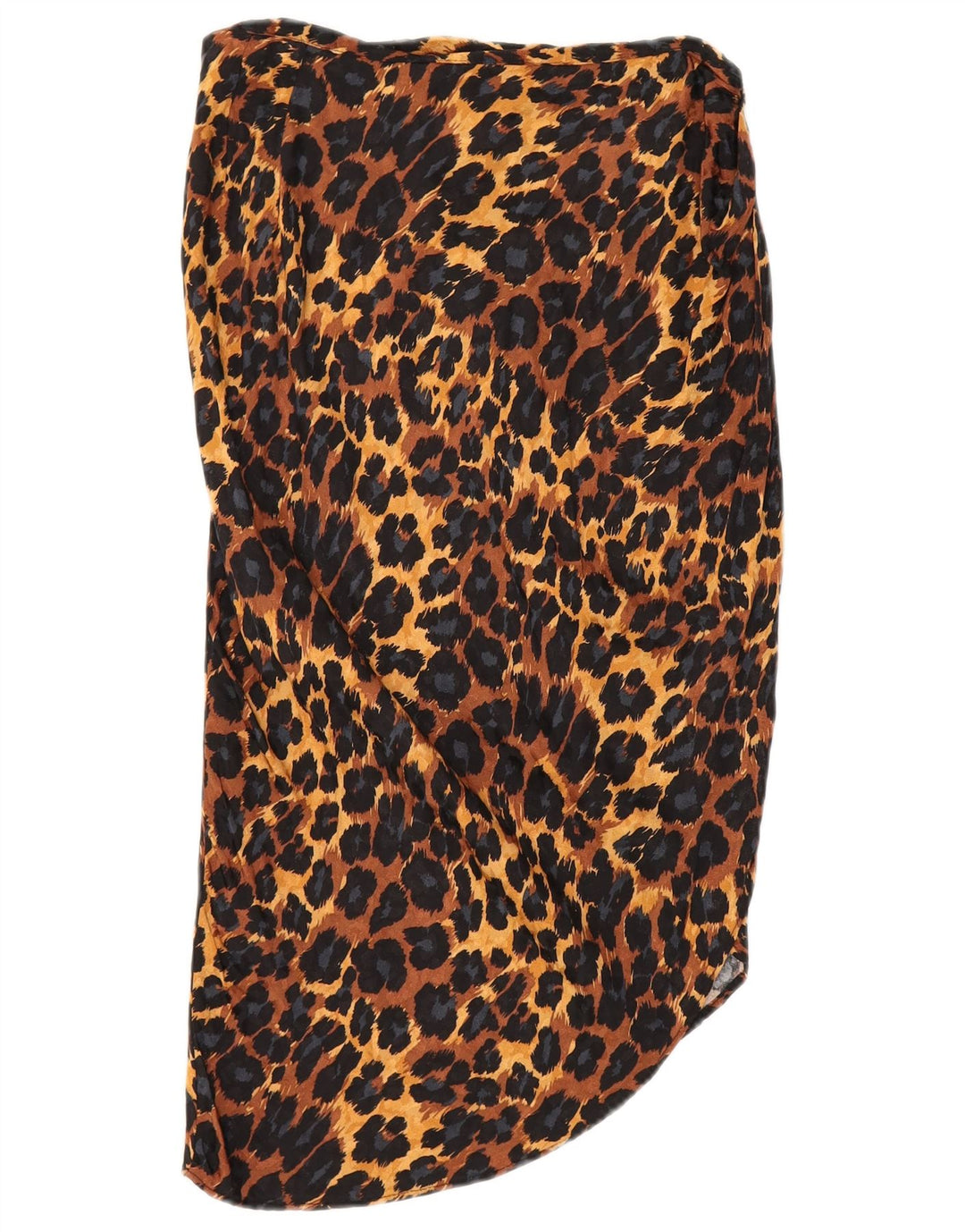 Zara Dame Asymmetrisk Nederdel Medium W28 Brun Animal Print Viscose