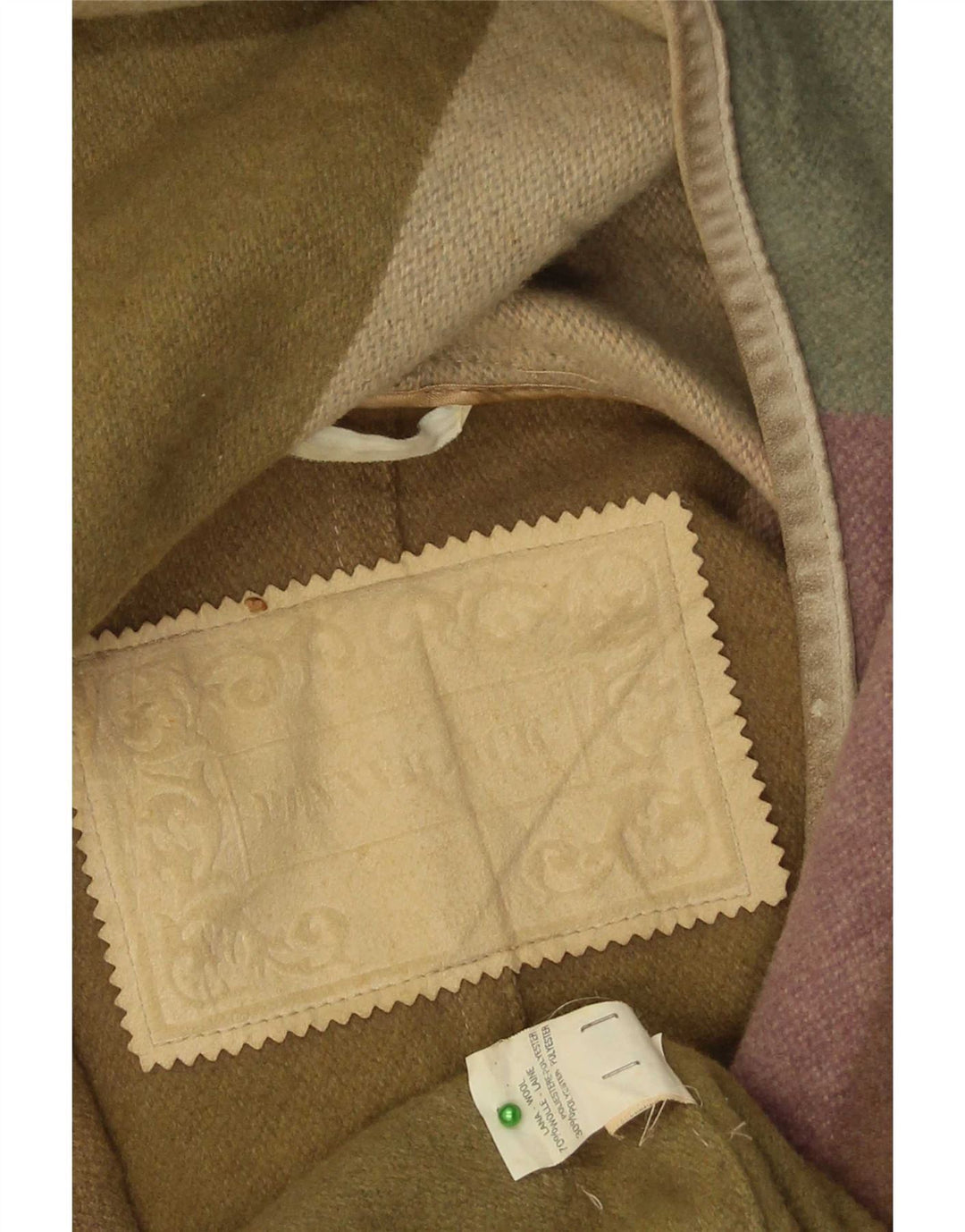 Vintage Dame Hætte Oversized Duffle Coat IT 42 Medium Khaki Ternet uld