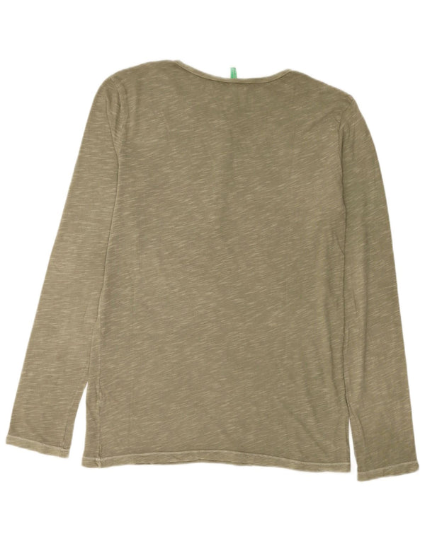 Benetton Herre Top Langærmet Medium Khaki Flecked