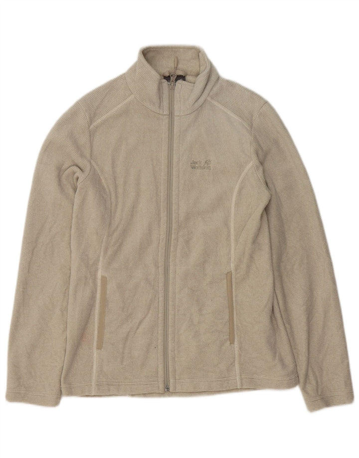 Jack Wolfskin Dame Fleecejakke UK 8/10 Small Beige Polyester