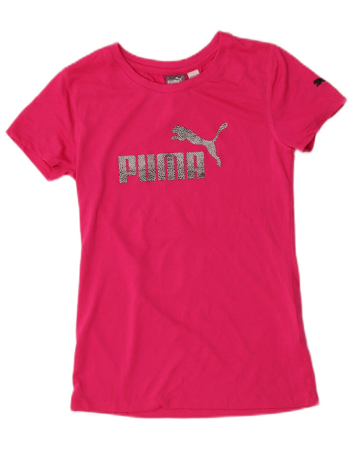 PUMA Piger Grafisk T-Shirt Top 12-13 År Stor Pink Polyester
