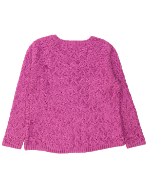 Marks & Spencer Dame Boat Neck Jumper Sweater UK 12 Medium Lilla Akryl