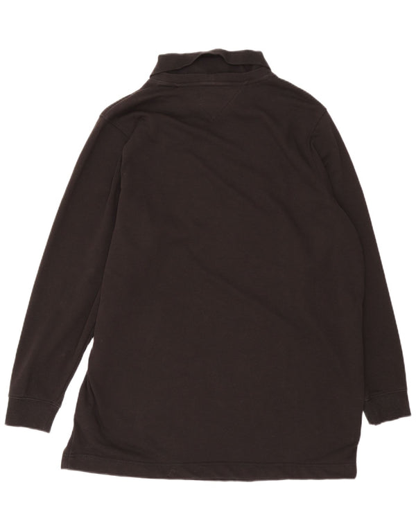 Tommy Hilfiger Langærmet herre poloshirt XL sort bomuld