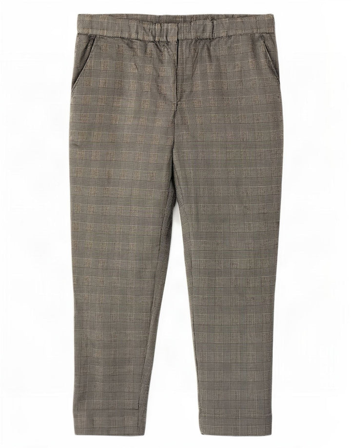 Cos Womens Cropped Trousers EU 40 Medium W32 L24 Grå ternet uld