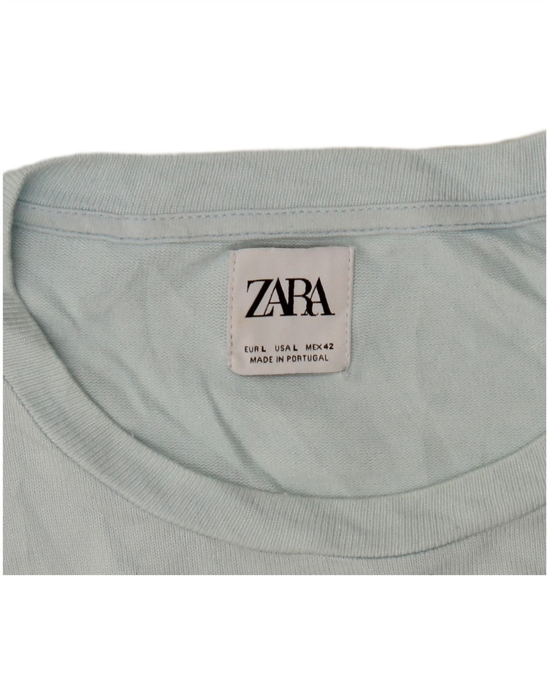 Zara Herre T-Shirt Top Stor Blå