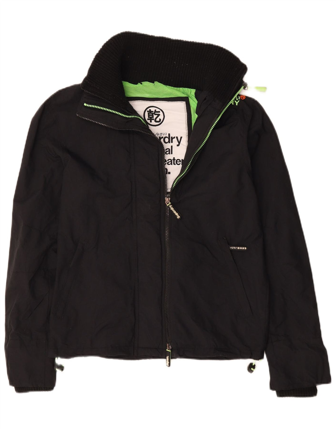 Superdry Windcheater regnjakke til mænd UK 36 Lille sort nylon