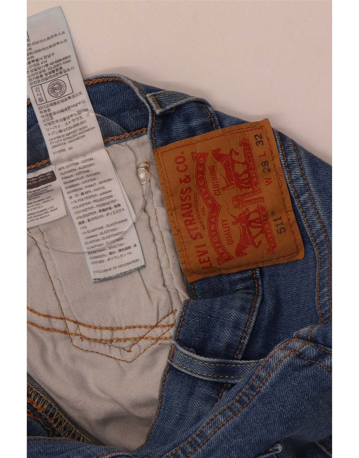 Levi's Womens 511 Slim Jeans W28 L32 Blue Cotton