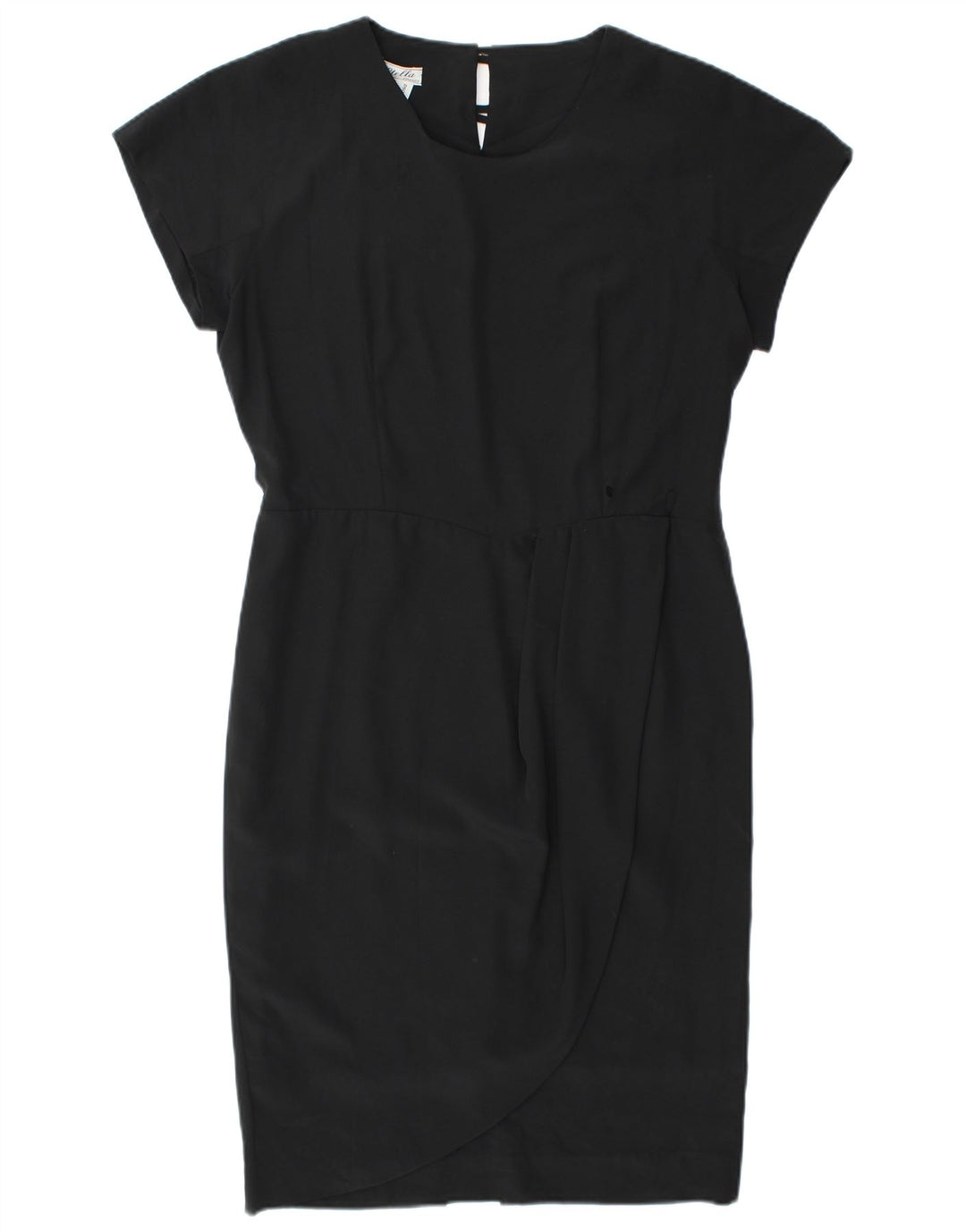 VINTAGE Womens Bodycon Dress IT 46 Large  Black Silk