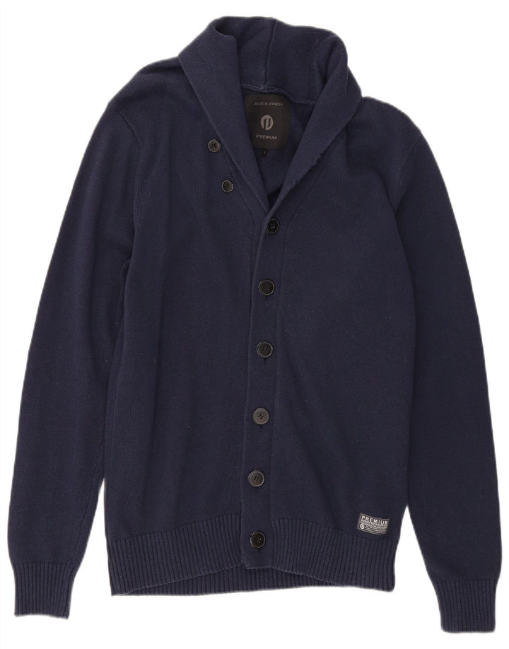 Jack & Jones herre cardigan sweater Stor marineblå bomuld