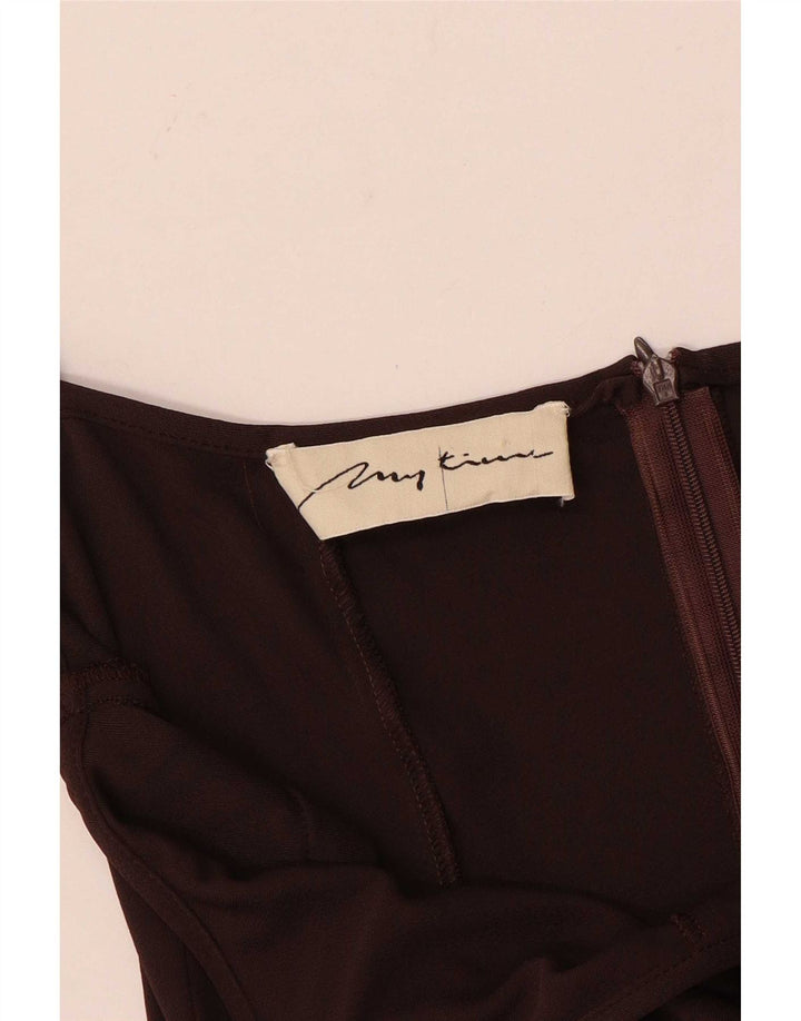 Vintage Dame Ærmeløs Jumpsuit UK 12 Medium Brown