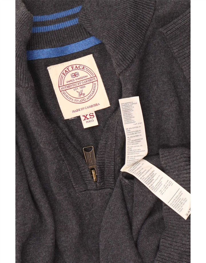 Fat Face Herre Zip Neck Jumper Sweater XS Grå Bomuld