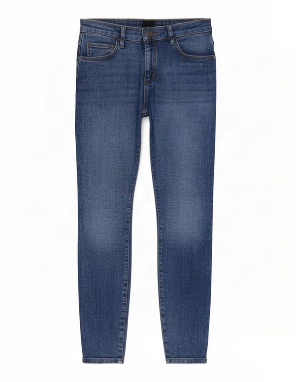 Massimo Dutti Dame Mid Rise Skinny Jeans EU 38 Small W28 L28 Blå Bomuld