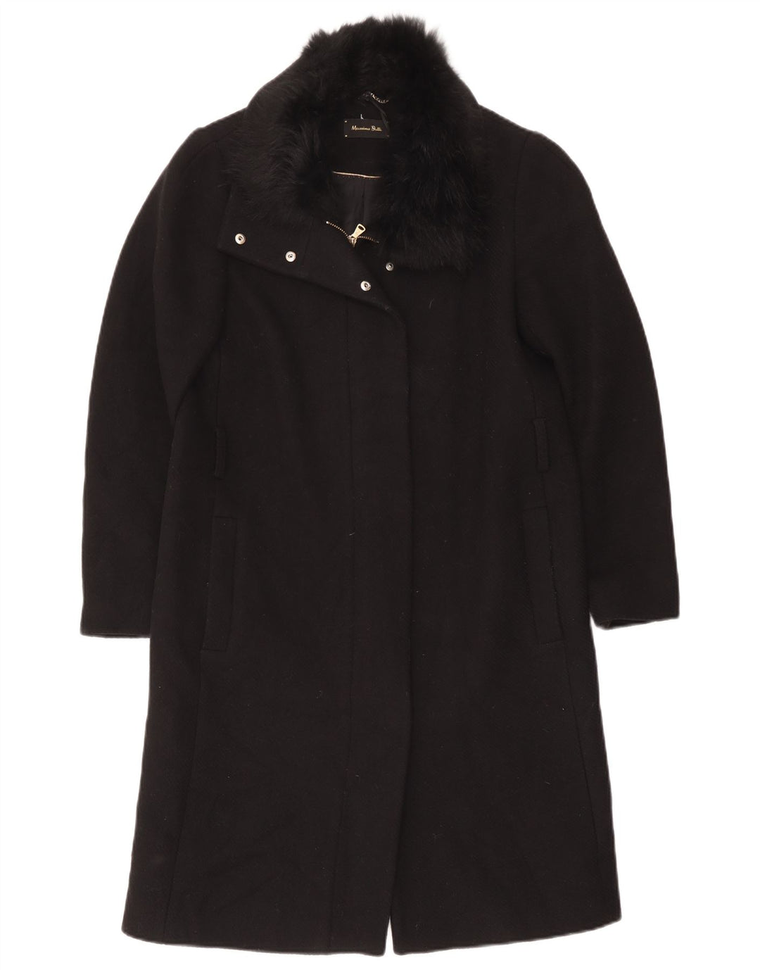 Massimo Dutti Dame Overfrakke EU 40 Medium Sort