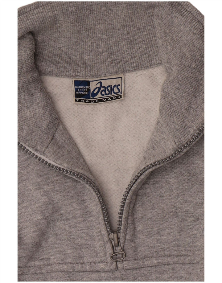 Asics Herre Zip Neck Sweatshirt Jumper Stor Grå Bomuld