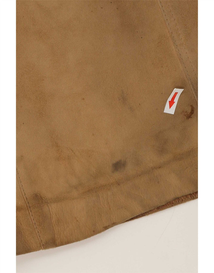 Vintage Dame Shearling Coat UK 14 Medium Beige Læder