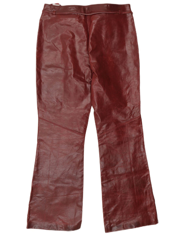 Vintage Dame Bootcut Bukser UK 14 Large W32 L30 Burgundy