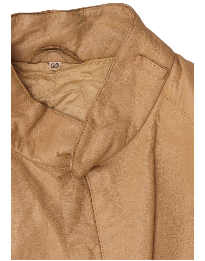 Vintage herre læderjakke IT 52 XL Beige