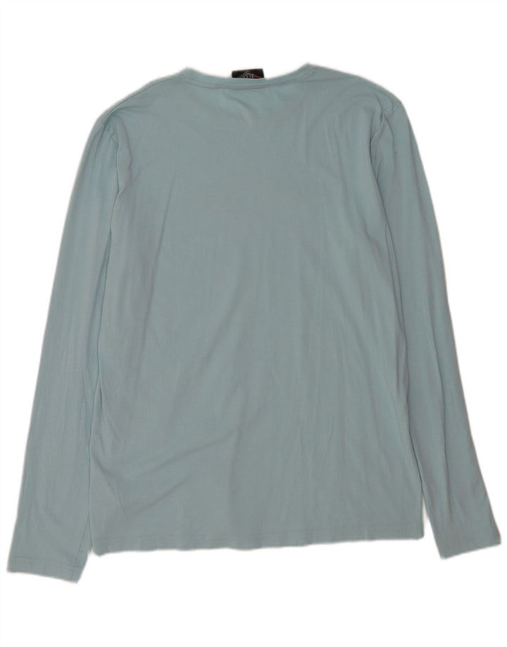 Bear Herre Grafisk Top Langærmet Stor Blå Bomuld