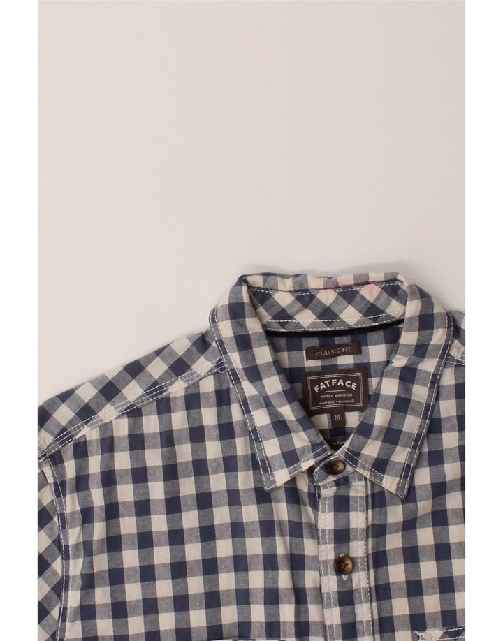 FAT FACE Mens Classic Fit Short Sleeve Shirt Medium Navy Blue Gingham Vintage Fat Face and Second-Hand Fat Face from Messina Hembry 