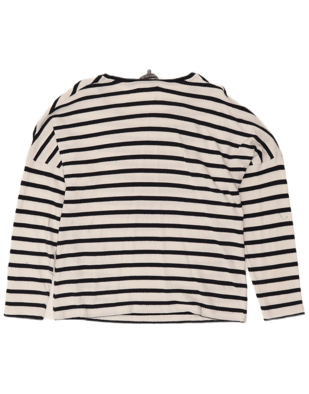 LAURA ASHLEY Dame bluse Top UK 16 Stor hvid stribet bomuld