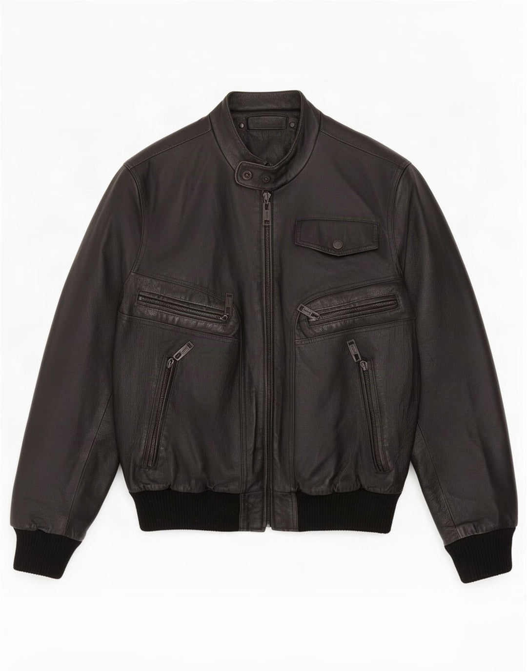Vintage Herre Læder Bomber Jacket UK 36 Small Black
