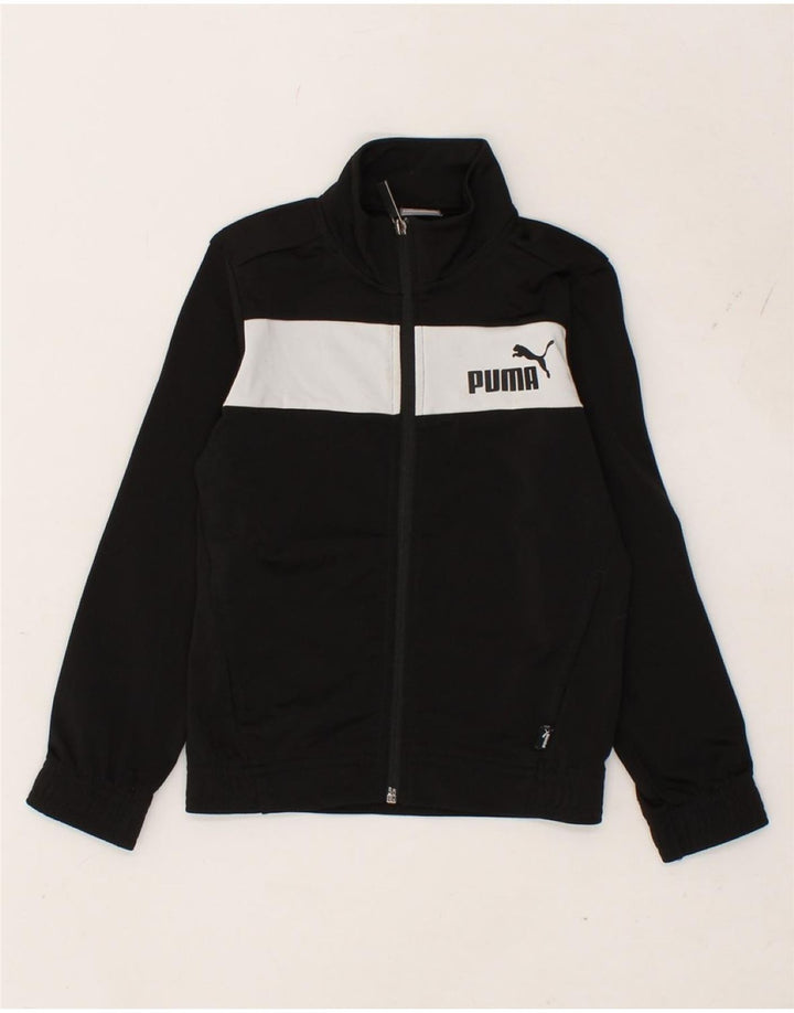 PUMA Boys Graphic Tracksuit Top Jacket 5-6 Years Black Colourblock Vintage Puma and Second-Hand Puma from Messina Hembry 