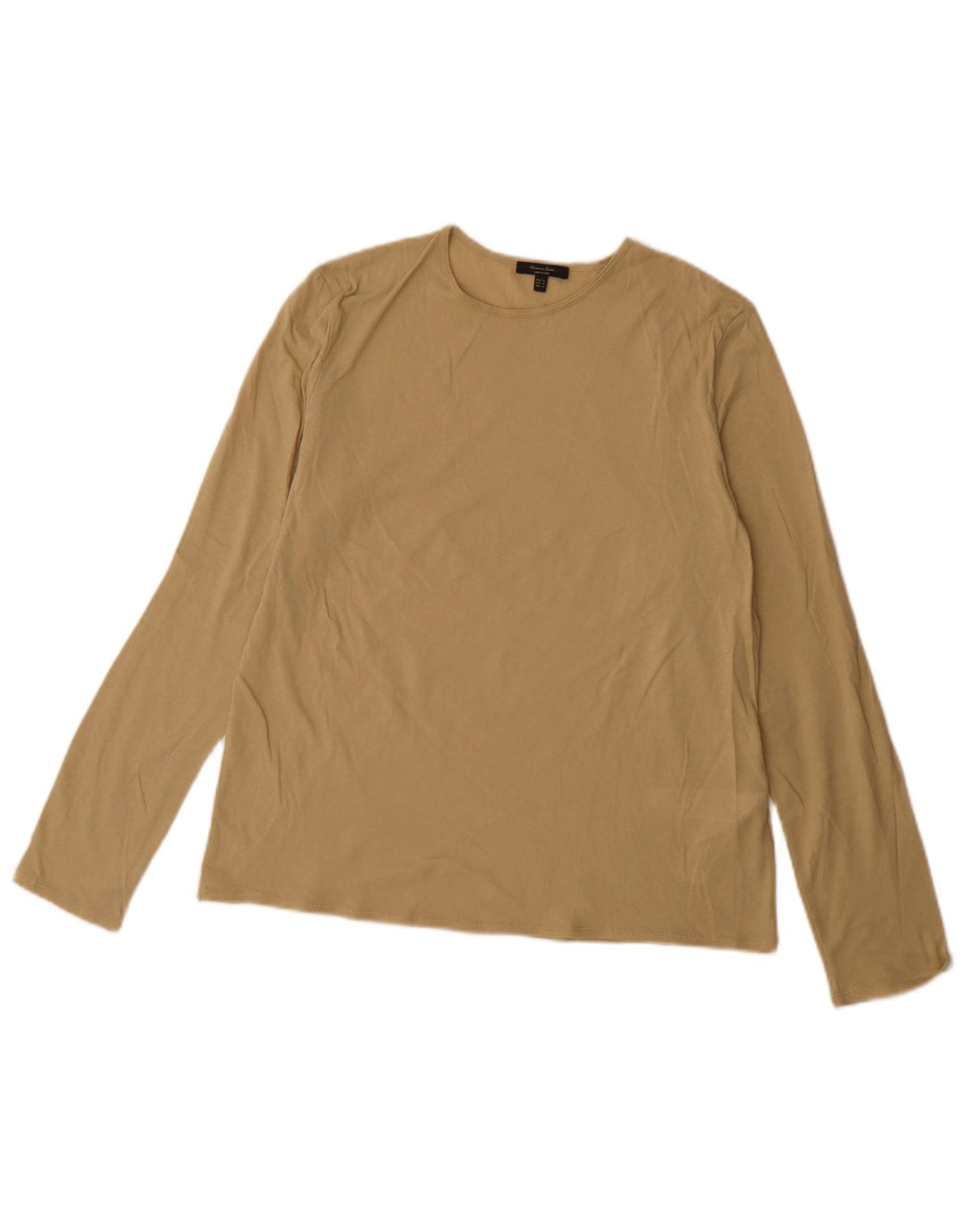 Massimo Dutti Dame Top Langærmet UK 14 Medium Beige Bomuld