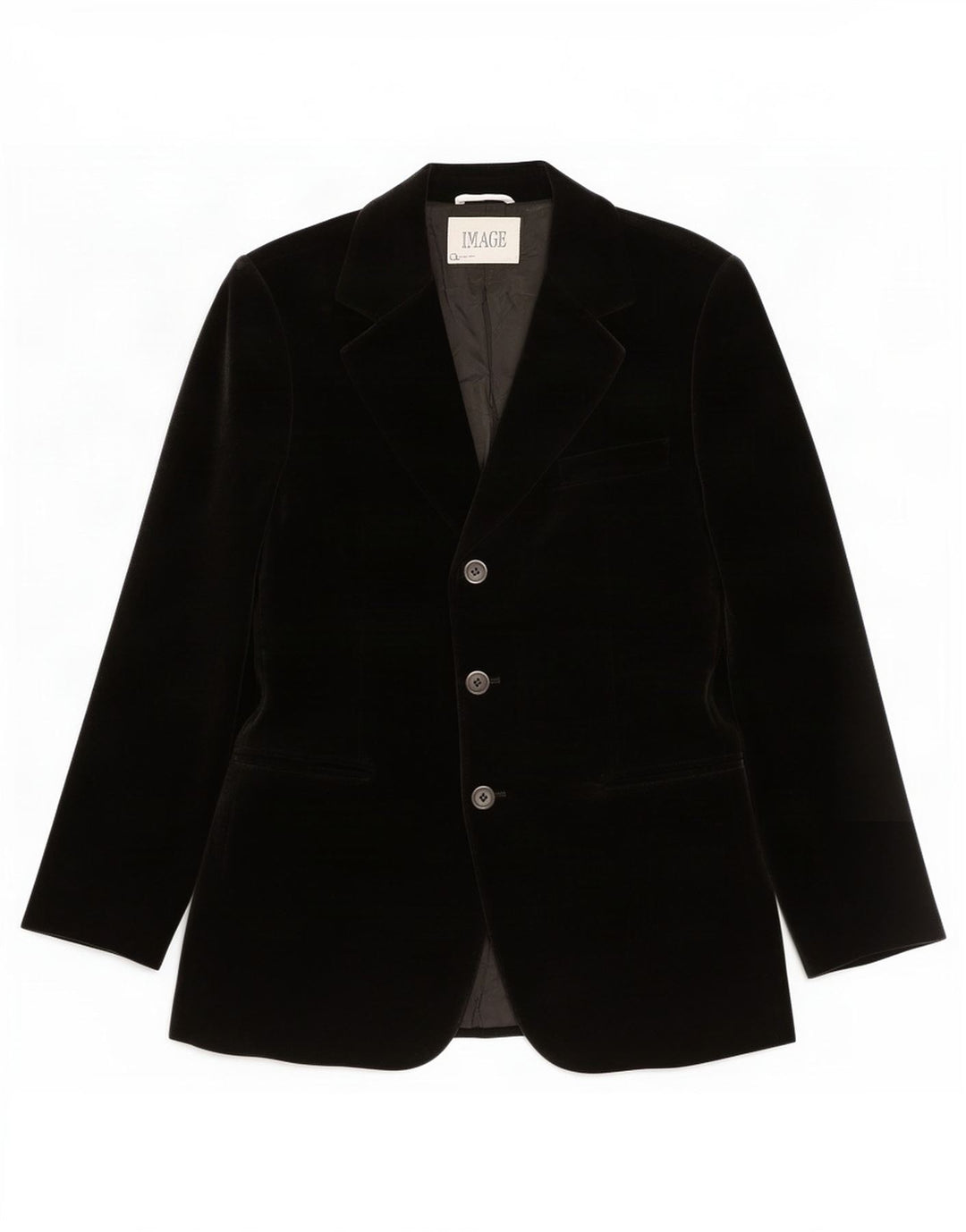Vintage Dame 3-knaps Velvet Blazer Jacket UK 14 Medium Black