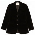 Vintage Dame 3-knaps Velvet Blazer Jacket UK 14 Medium Black