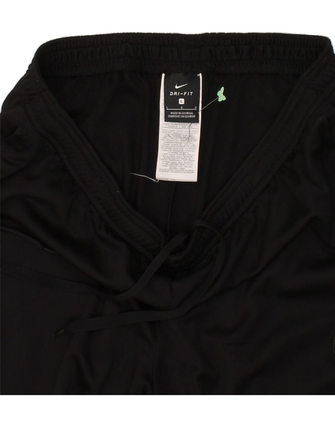 NIKE Womens Dri Fit Graphic Tracksuit Trousers UK 16 Large Black Polyester Vintage Nike and Second-Hand Nike from Messina Hembry 
