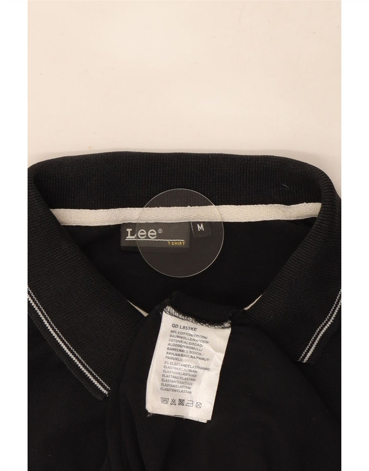 Lee Langærmet poloshirt til mænd Medium sort bomuld