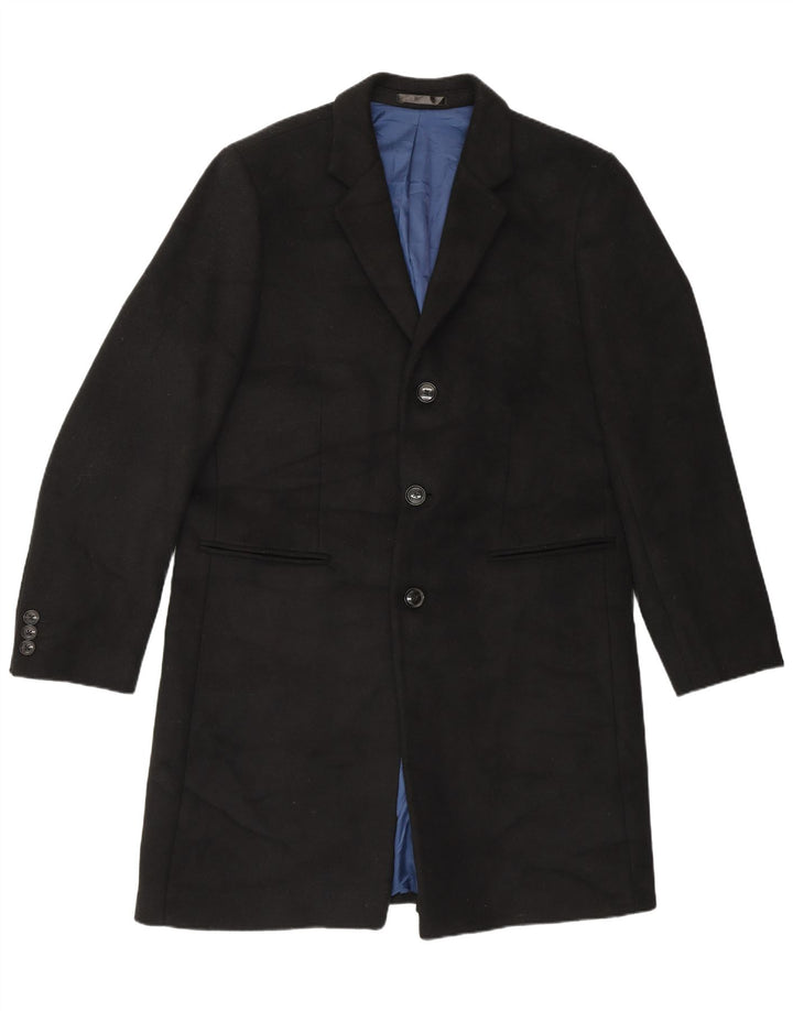 Marks & Spencer Herre Regular Fit Overfrakke UK 40 Large Black Classic