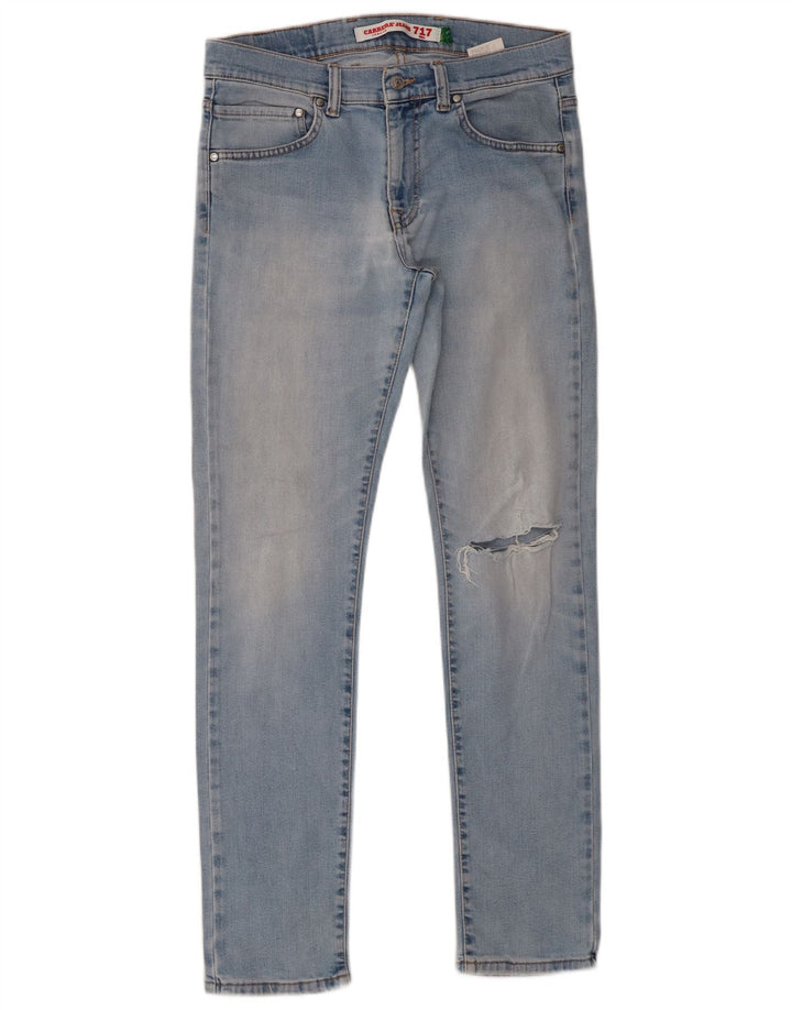 Carrera Dame 717 Distressed Slim Jeans W33 L31 Blå Bomuld