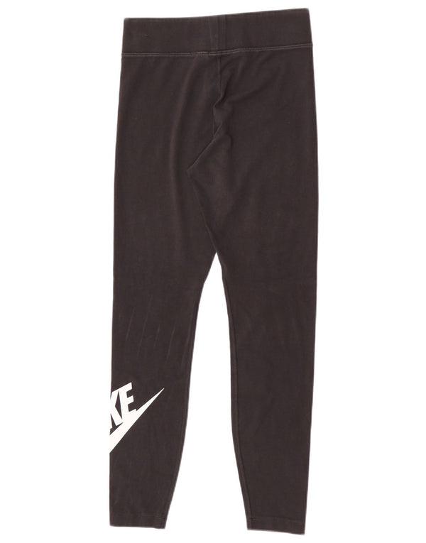 Nike Dame Grafiske Leggings UK 12 Medium Sort Bomuld