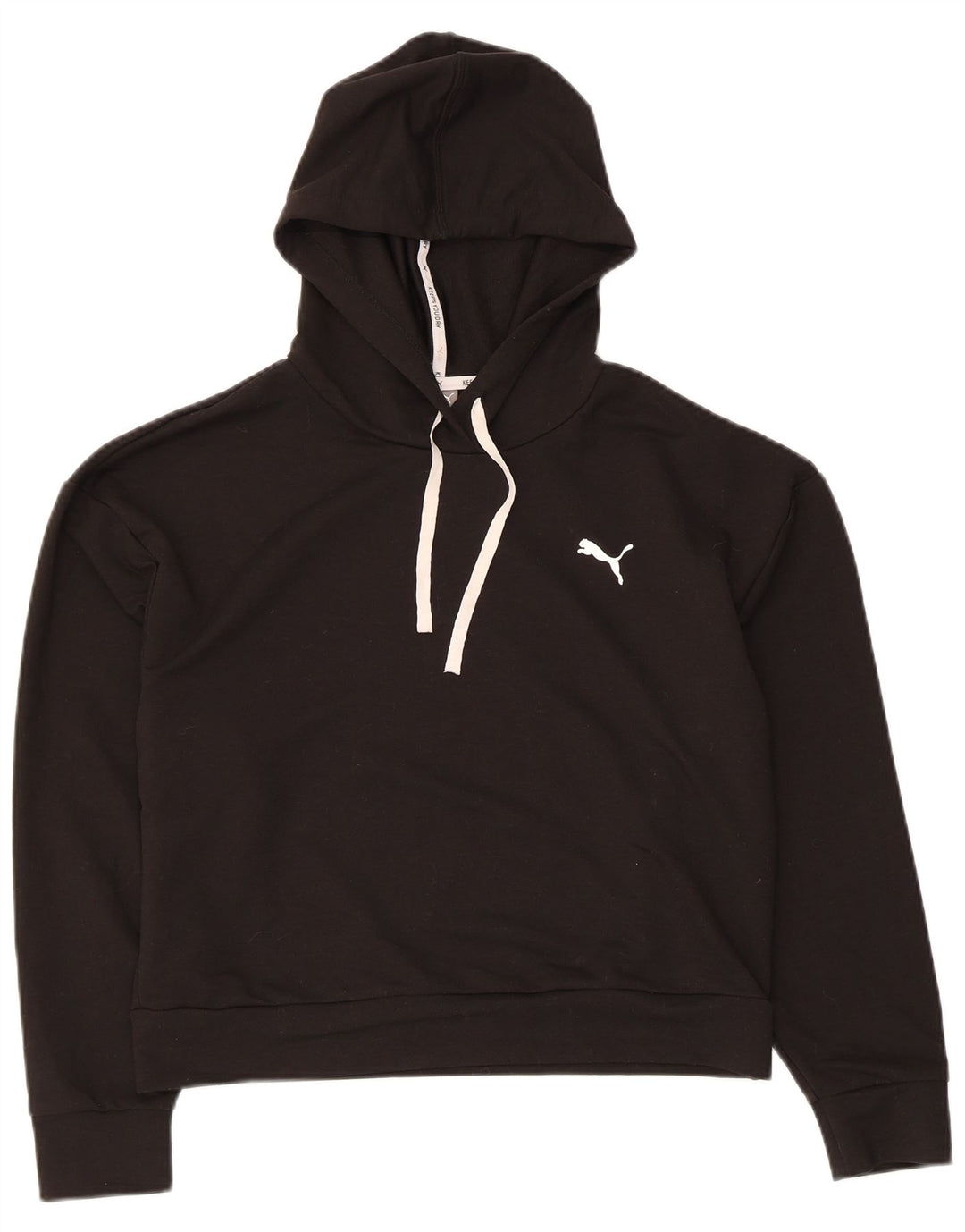 PUMA Womens Crop Oversized hættetrøje Jumper UK 10 Small Black Polyester