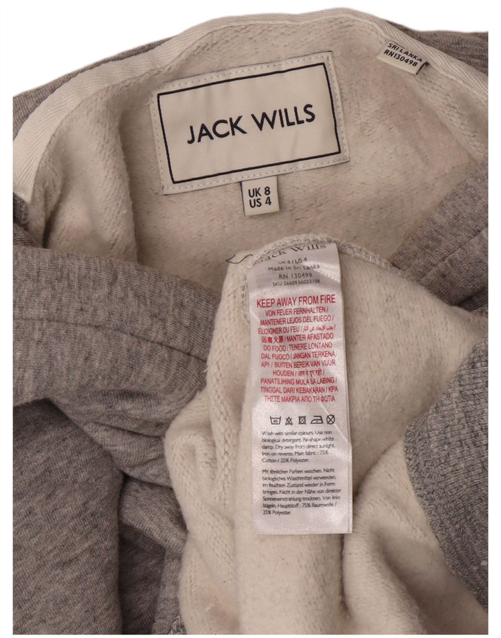 Jack Wills Dame Hættetrøje UK 8 Lille Grå Bomuld