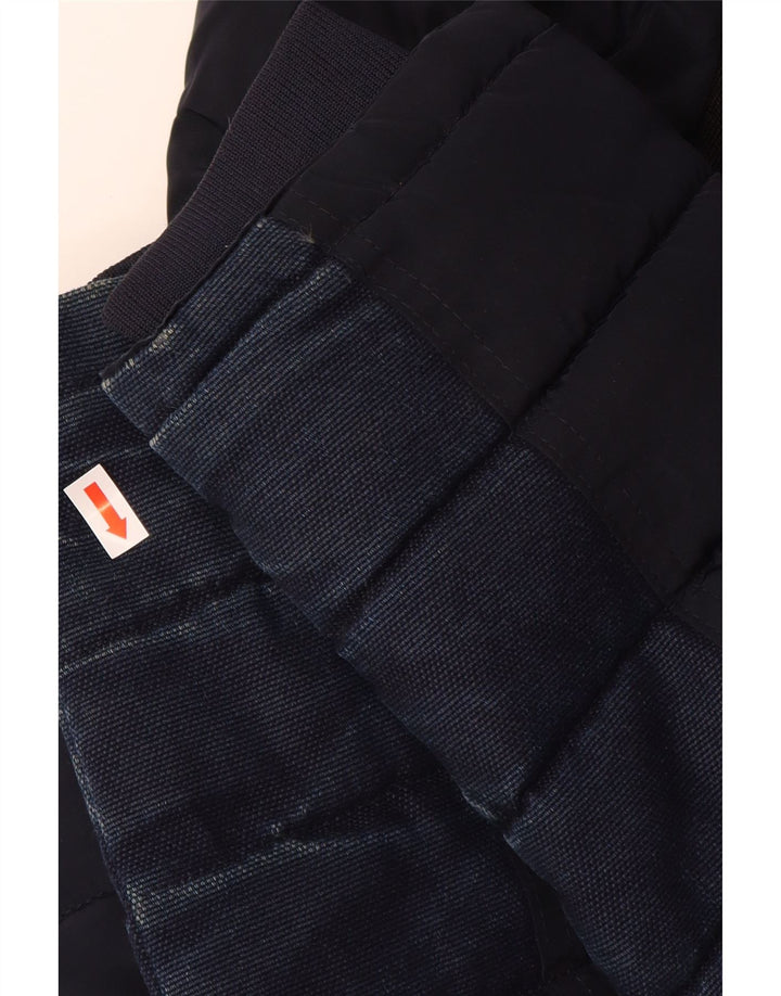 ZARA Herre hættepolstret jakke UK 38 Medium Navy Blue Colourblock