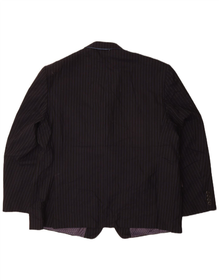 Marks & Spencer Herre 2-knaps blazerjakke UK 48 4XL Marineblå nålestribe
