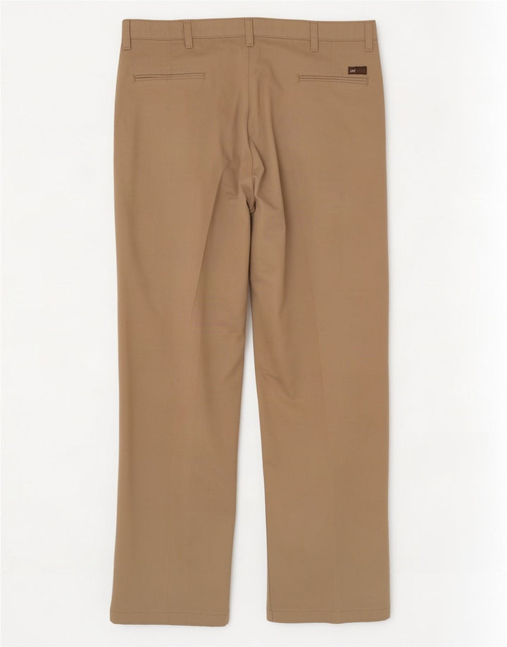 Lee Herre Custom Fit Chino Bukser W38 L32 Beige Bomuld