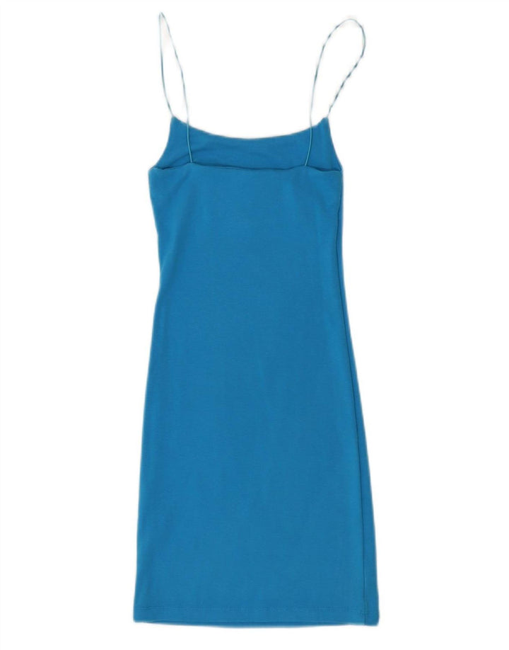 ZARA Womens Slip Dress UK 8 Small Blue Cotton