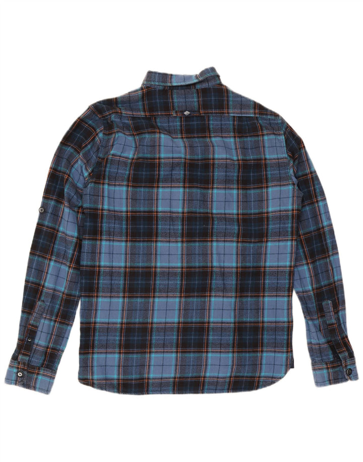 Superdry Flanelskjorte til mænd XL marineblå ternet bomuld