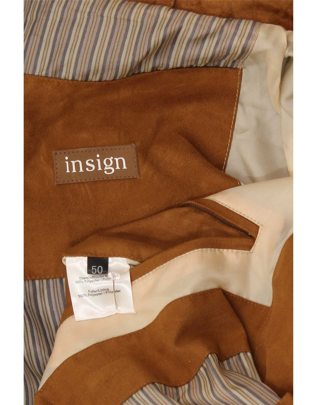 Vintage Herre Utility Jacket IT 50 Large Beige Polyester