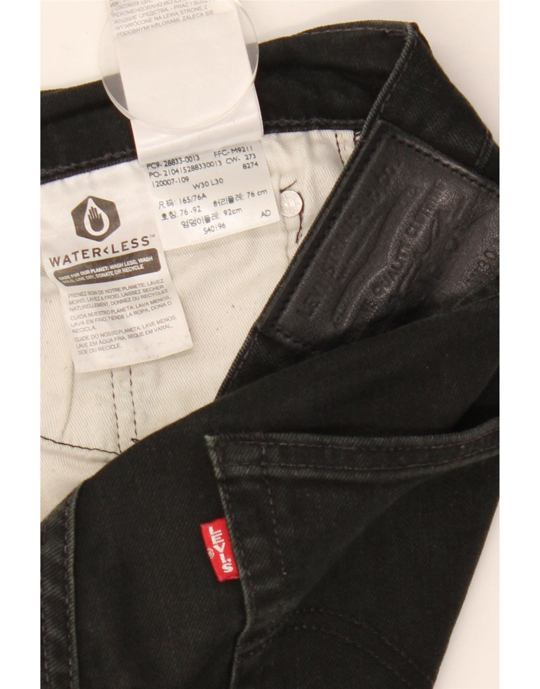 Levi's Slim Jeans til mænd W30 L30 sort bomuld