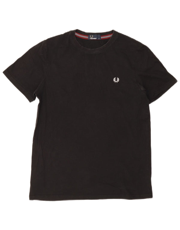 Fred Perry Herre T-Shirt Top Medium Sort Bomuld