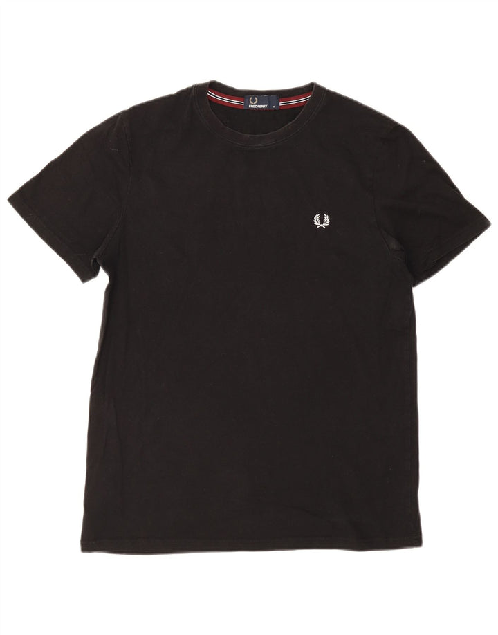 Fred Perry Herre T-Shirt Top Medium Sort Bomuld