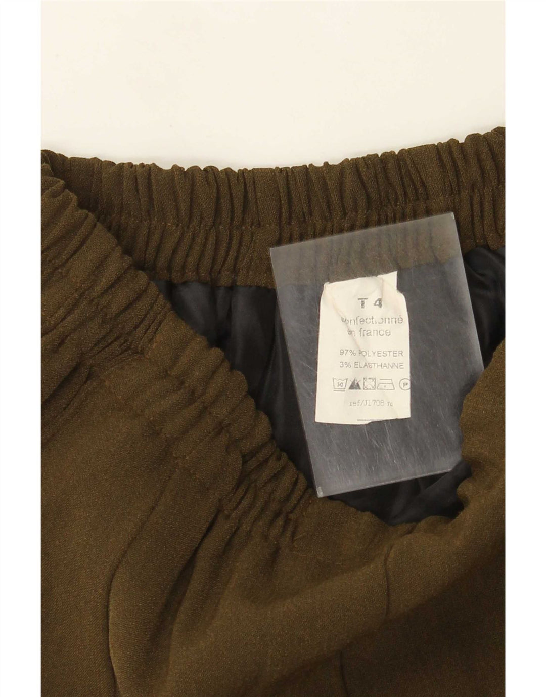 Vintage A-line nederdel til kvinder W28 Medium Khaki Polyester