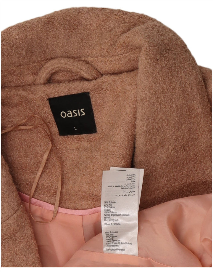 Oasis Dame Overfrakke UK 16 Stor Brun Polyester